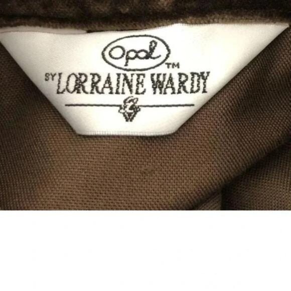 Vintage Opal by Lorraine Wardy Brown Velvet Cotton 2-Piece Set – Cropped Jacket - Picture 7 of 8